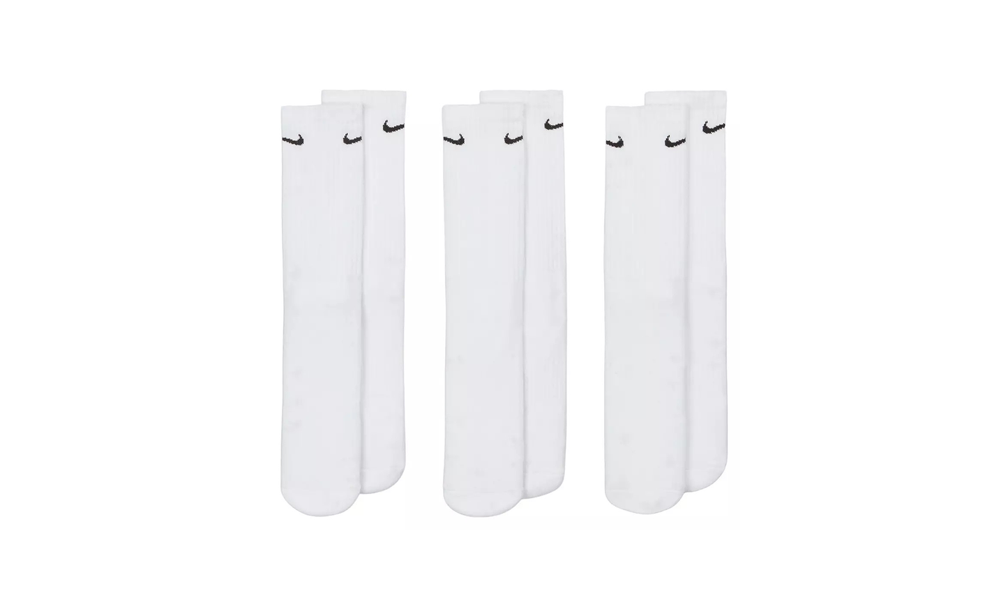 Everyday Cushioned Training Crew Socks "White - 3 Pack" SX7664 100