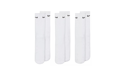 Everyday Cushioned Training Crew Socks "White - 3 Pack" SX7664 100
